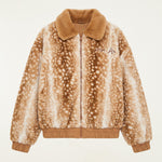 Farm Rio Borbofly reversible puffer jacket with a fawn print – laid flat