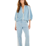 FARM Rio Denim Tree Light Colors Pants view showcasing premium denim fabric and colorful nature-inspired details.