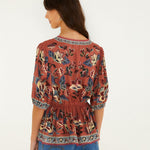 FARM Rio Floral Beauty Tapestry Drawstring Blouse – view 2