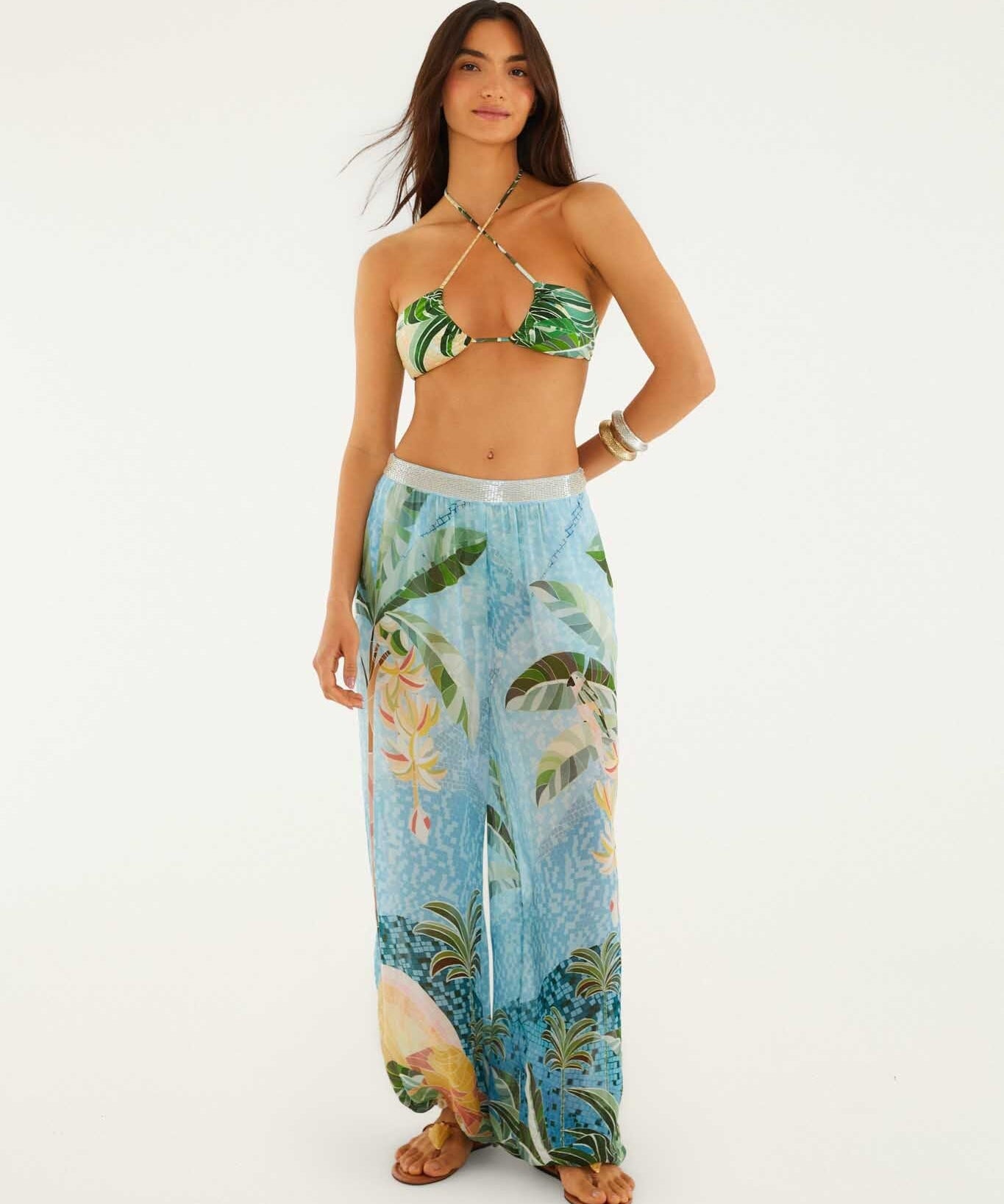 FARM Rio Mosaic Rio Embroidered Balloon Trousers – view 1