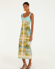 FARM Rio Multicolor Royal Sea Maxi Dress view featuring a vibrant ocean-inspired Royal Sea print and flowing silhouette.