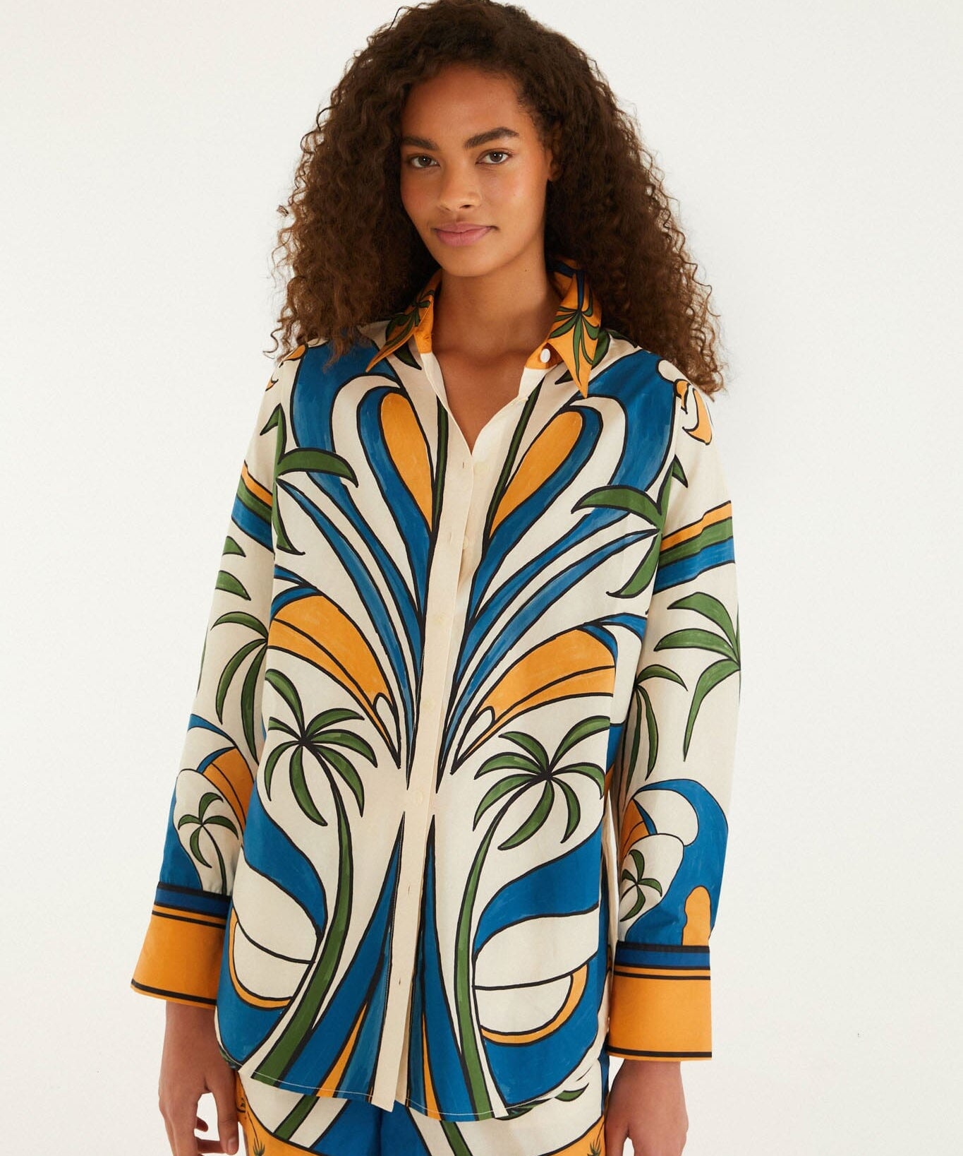 Tropical Graphic Collared Buttoned Shirt
