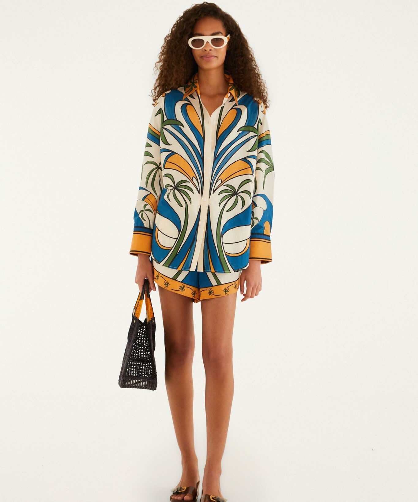Tropical Graphic Drawstring Pockets Shorts