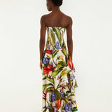 FARM Rio Sand Florart Strapless Maxi Dress view featuring a botanical Florart print and elegant strapless neckline.