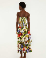 FARM Rio Sand Florart Strapless Maxi Dress view featuring a botanical Florart print and elegant strapless neckline.