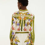 FARM Rio Sand Tropical Scarf Shorts view featuring a tropical scarf print and relaxed tailored silhouette.