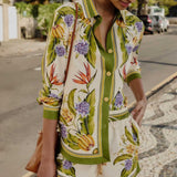 FARM Rio Sand Tropical Scarf Shorts view featuring a tropical scarf print and relaxed tailored silhouette.