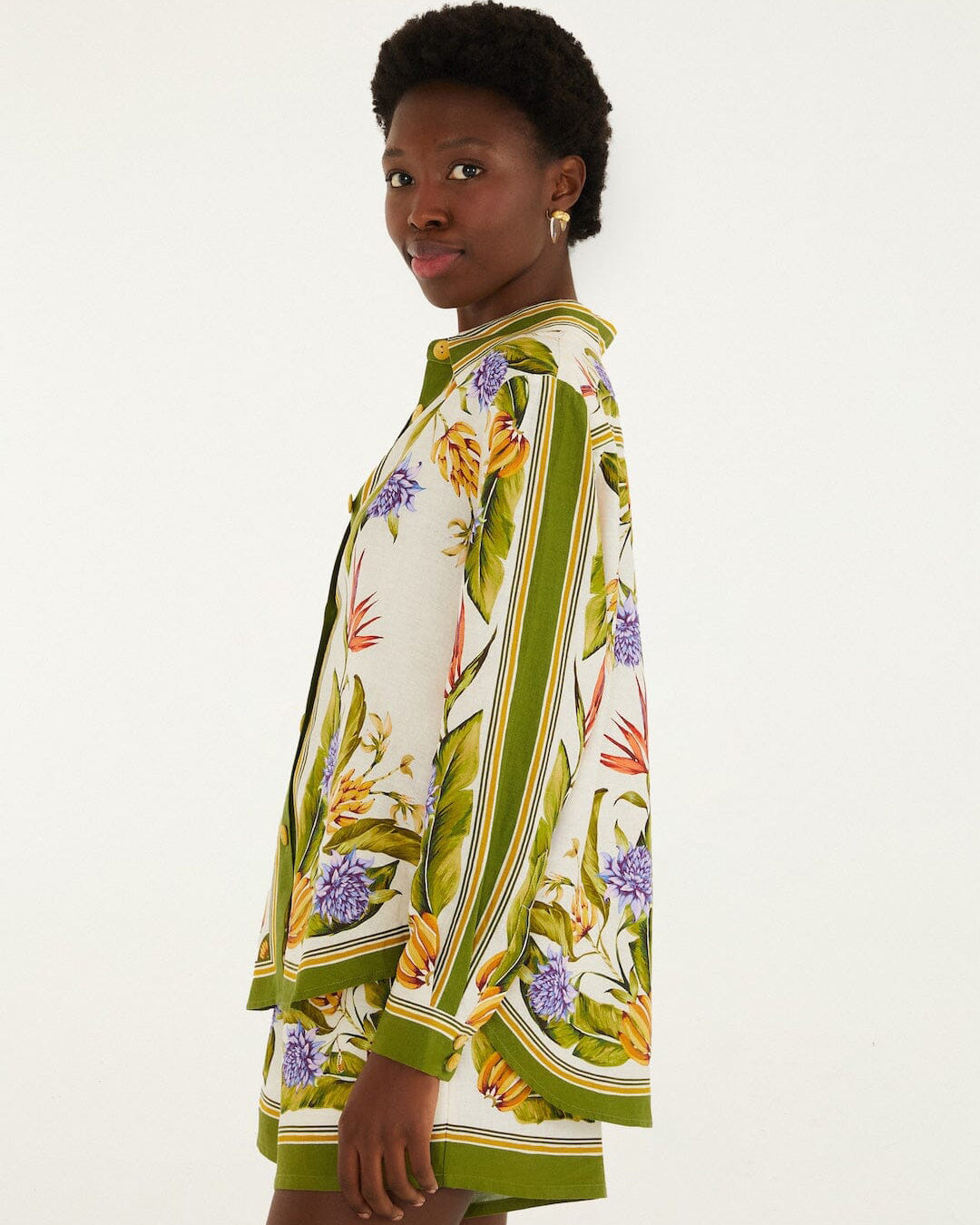 Tropical Scarf Sand Shirt