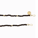 Gaby Wooden Bead Phone Chain Chocolate stylish wooden bead smartphone accessory