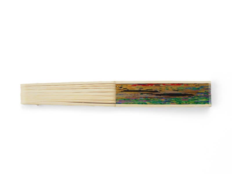 Gustav Klimt Hand Fan – The Kiss — bamboo folding fan with printed fabric, view 3