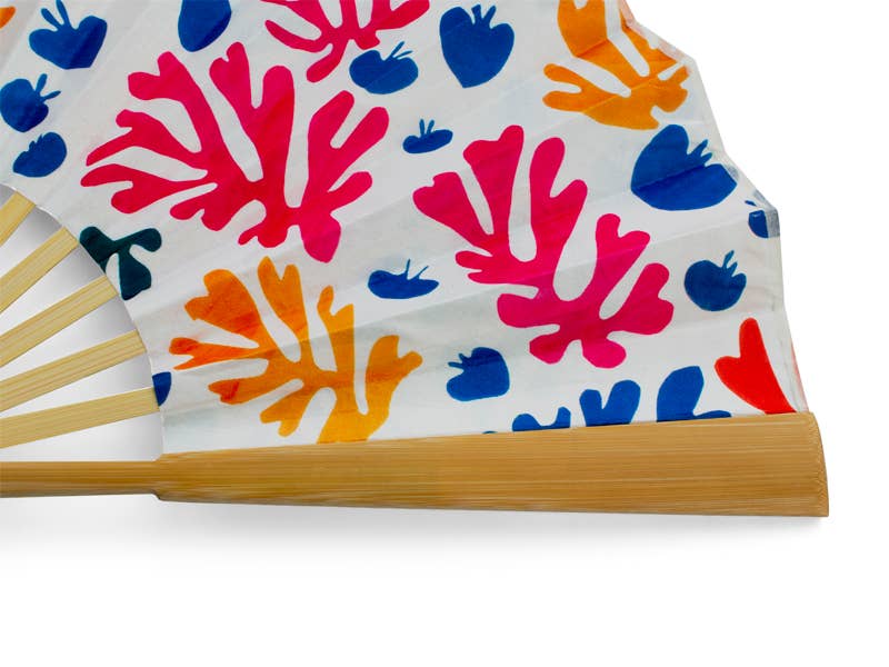 Henri Matisse Hand Fan – The Parrot and the Mermaid — bamboo folding fan with printed fabric, view 4