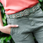 How to wear the Adriana Olive Belt – a versatile handwoven accessory by Smitten