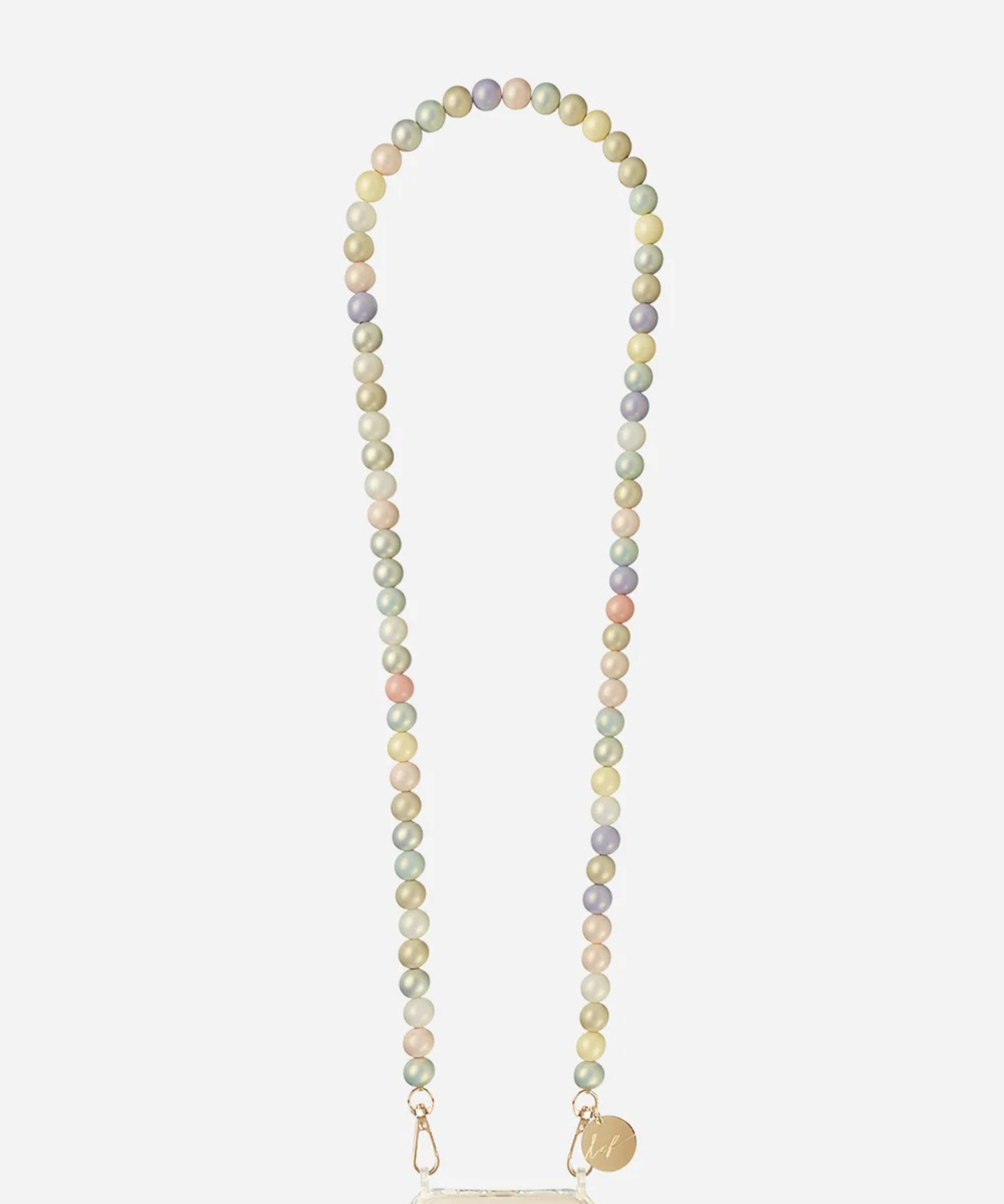 Ilana Iridescent Beaded Phone Chain Pastel shimmering beaded smartphone accessory