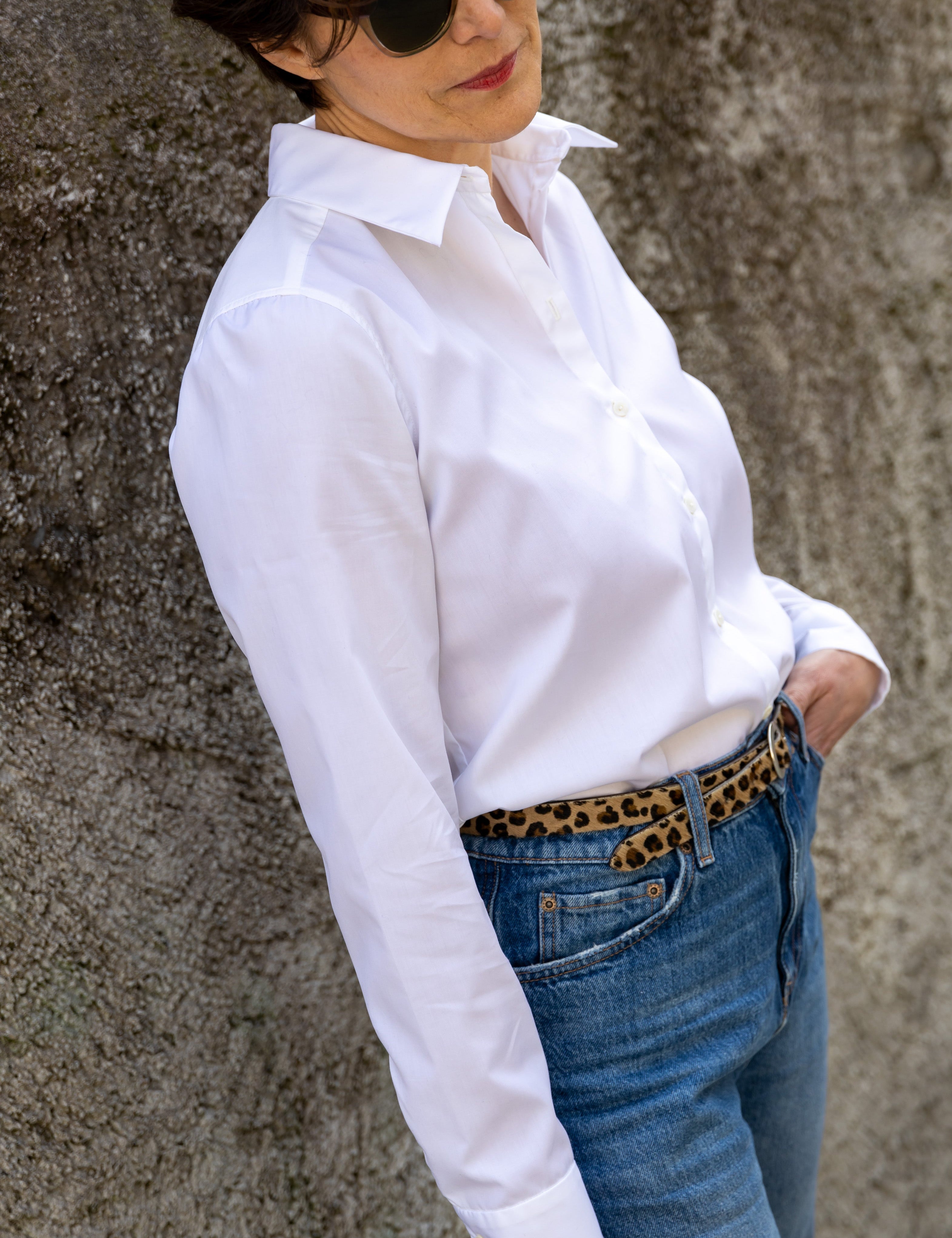 White organic cotton-poplin shirt with slim fit by Swiss brand KS Vestiaire Intemporel