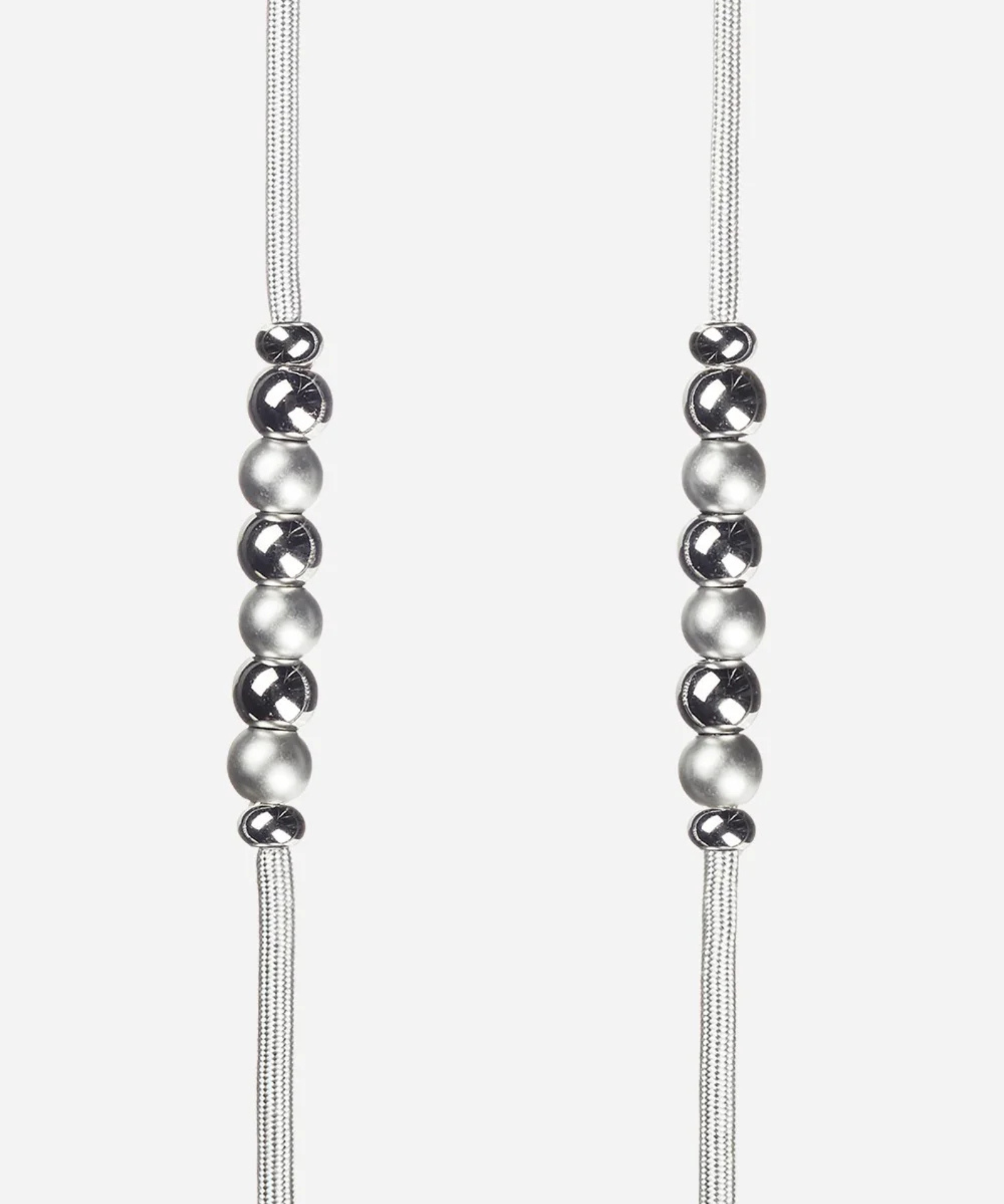 Inaya Adjustable Beaded Phone Cord Silver elegant adjustable smartphone accessory