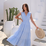 Open-Back Cotton Maxi Dress by INCERTAINES — flowing one-size cotton dress, view 2