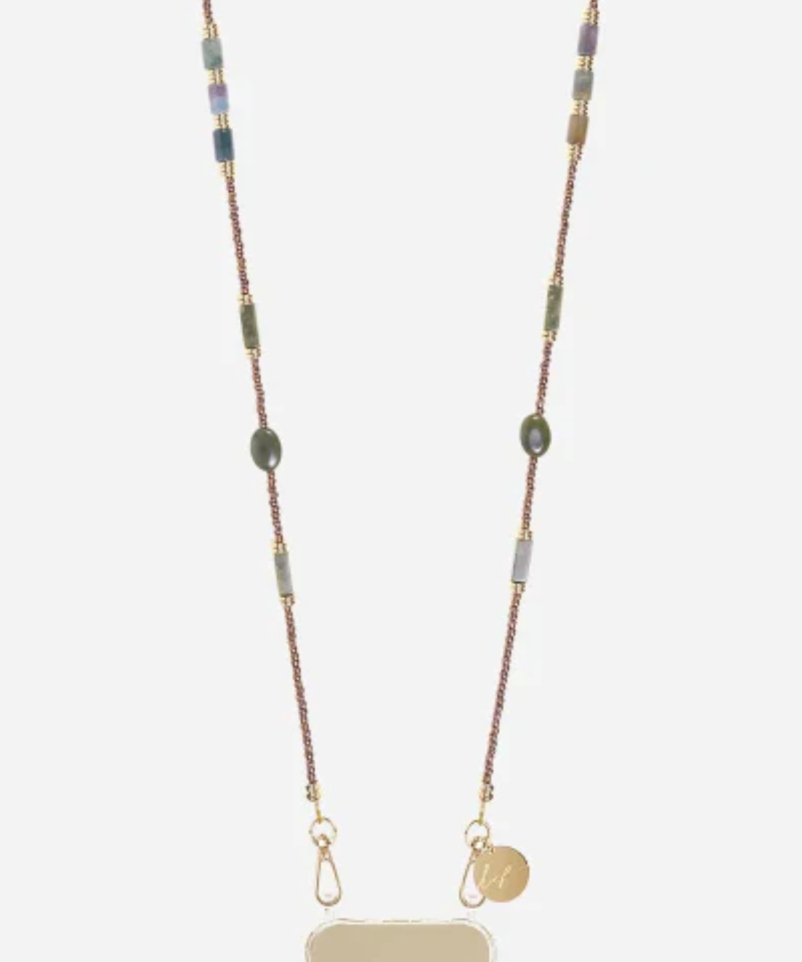 Izzie Beaded Phone Chain Sage Green elegant beaded smartphone accessory