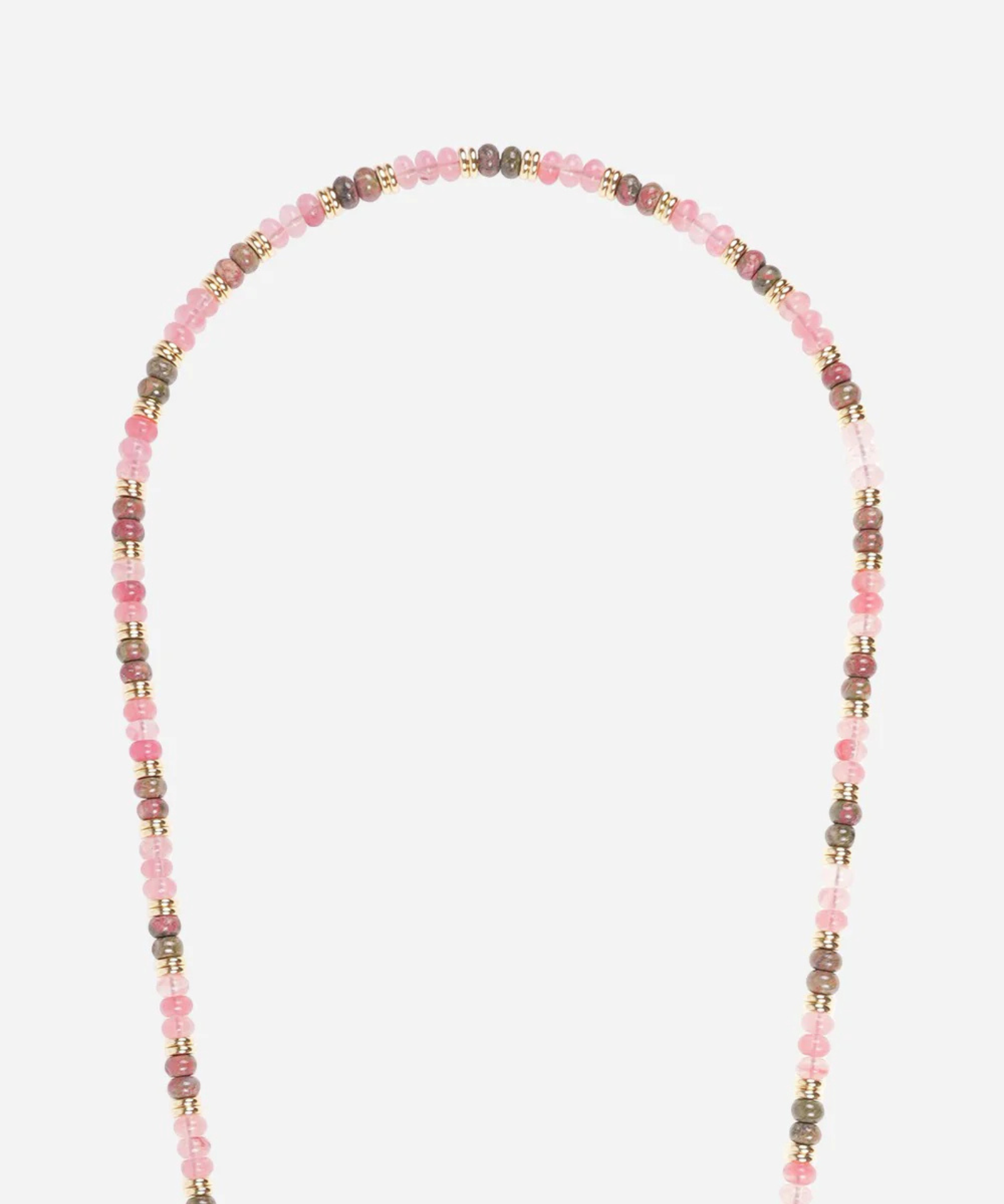 Joy Semi-Precious Beads Phone Chain Rose and Green elegant smartphone accessory