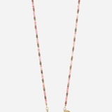 Joy Semi-Precious Beads Phone Chain Rose and Green elegant smartphone accessory