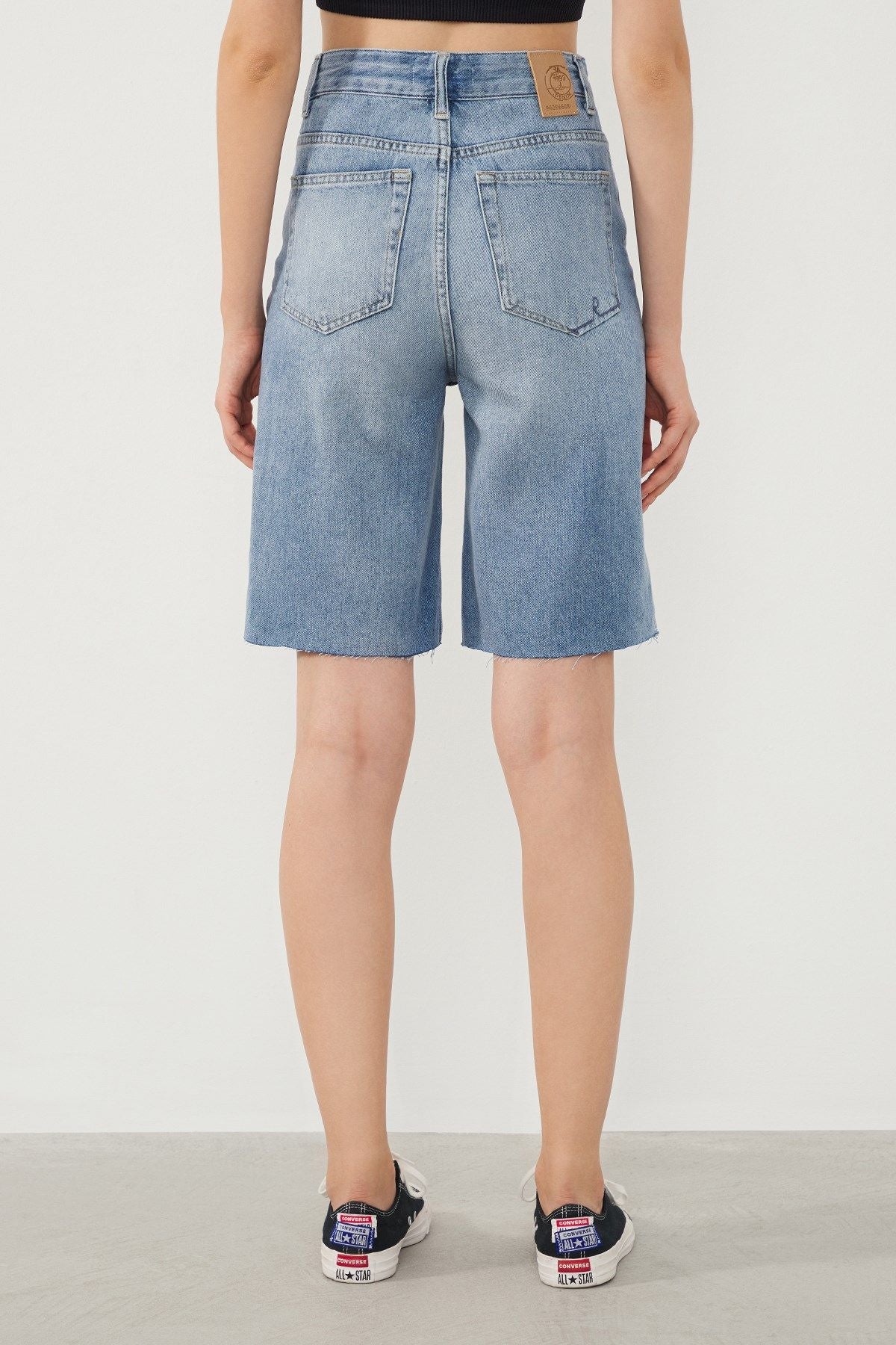 Light Blue Denim Bermuda Shorts by Ra Denim 