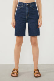  Ra Denim-Vera Bermuda A-line Fit Dark Blue Women’s Denim Shorts