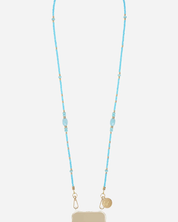Kathia Beaded Phone Chain Azure Blue elegant beaded smartphone accessory