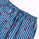 KIKOONI Love Edition blue pyjama trousers, elastic waistband – detail