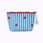 KIKOONI Love Edition blue mini pouch with tassel on the zip – front view