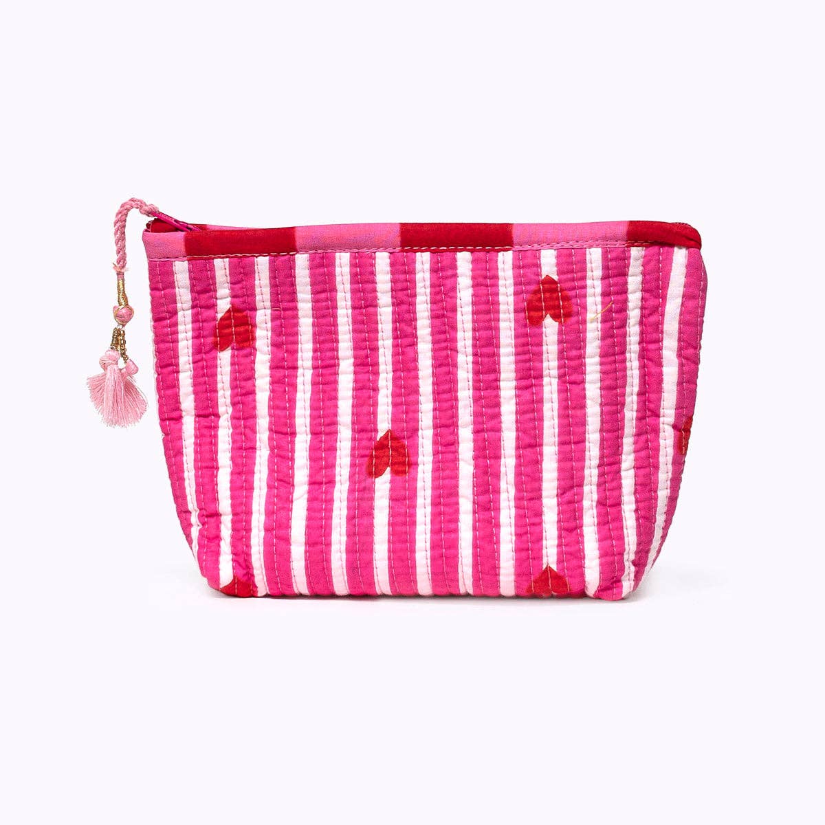 KIKOONI Love Edition pink mini pouch with tassel on the zip – front view