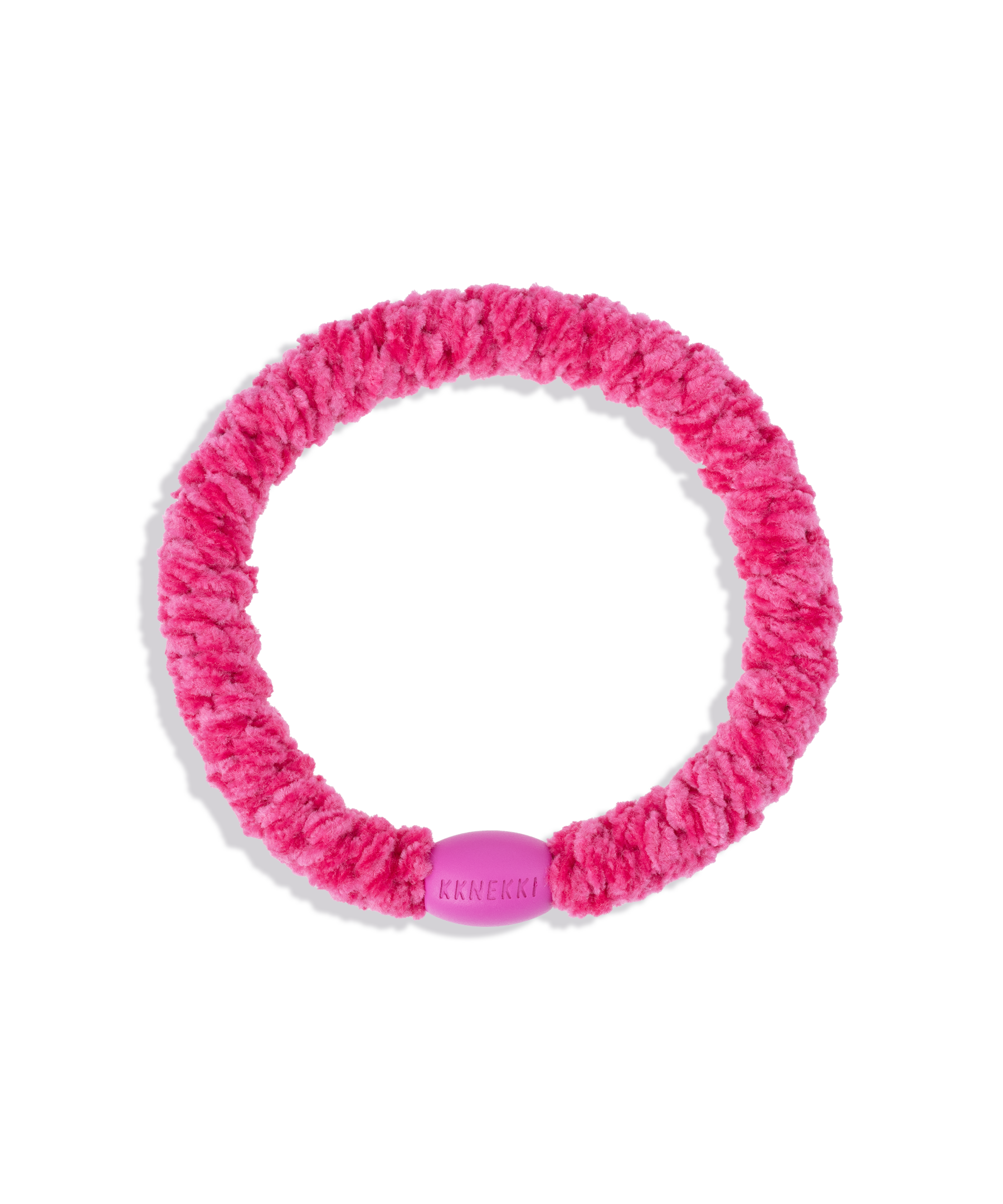 KKNEKKI Hair Tie – Bright Pink Velvet – product photo