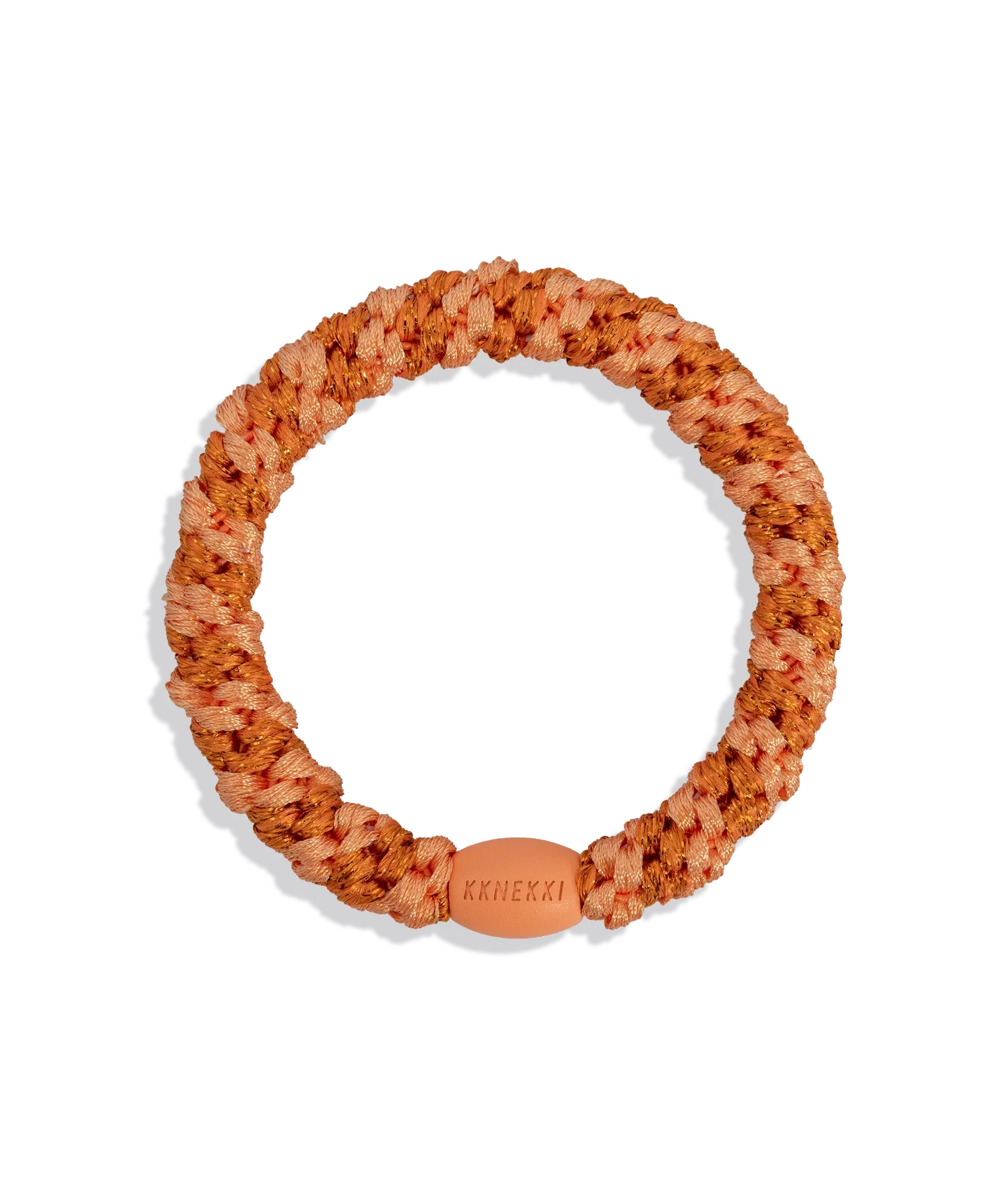 KKNEKKI Hair Tie – Faded Orange Glitter Stripe – product photo