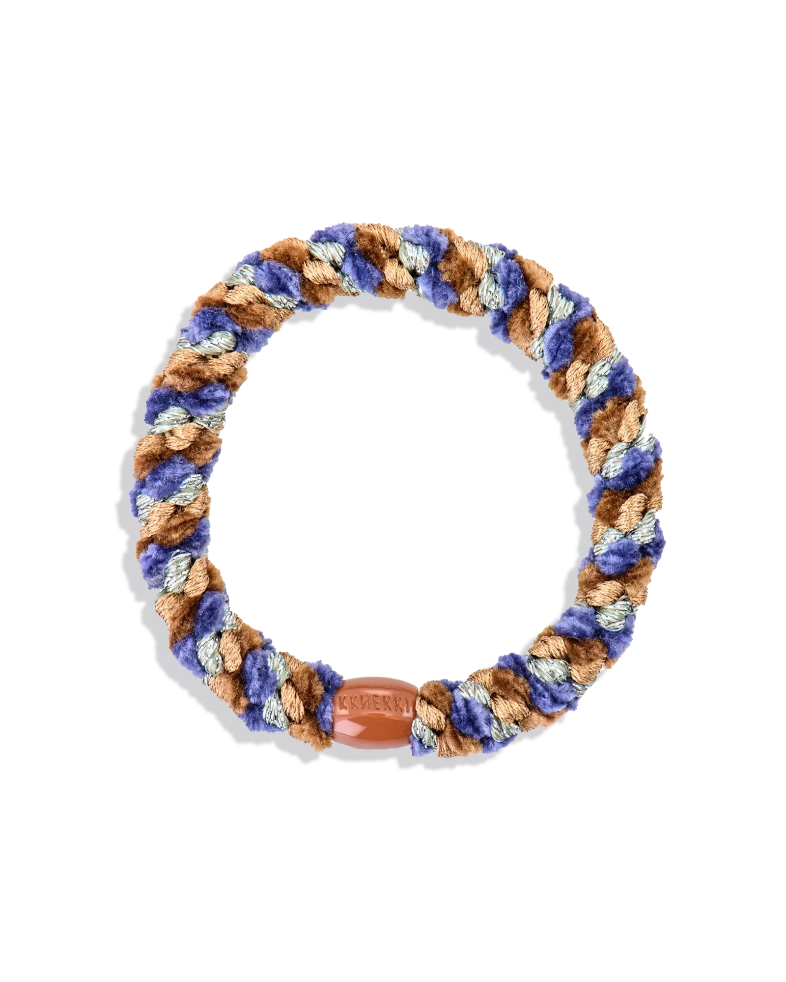KKNEKKI Hair Tie – Grape & Brown Glitter Mix – product photo
