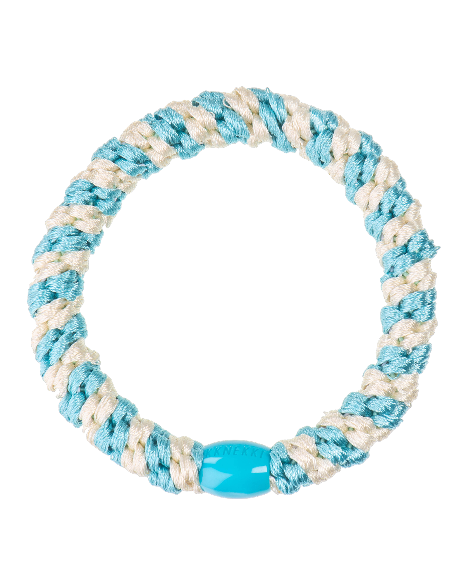 KKNEKKI Hair Tie – Ocean & Ivory Stripe – product photo