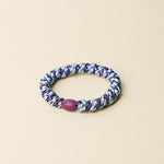 KKNEKKI hair tie Sea Blue & Dark Purple Glitter Stripe – close-up