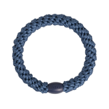 KKNEKKI indigo hair elastic, front view, soft woven design