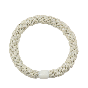 KKNEKKI Ivory Glitter Hair Elastics