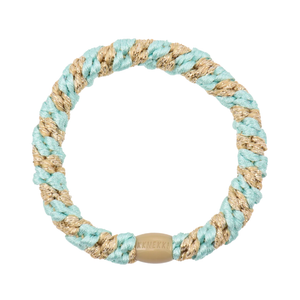 KKNEKKI Peppermint Beige Glitter Stripe Hair Elastic