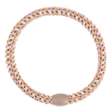 KKNEKKI Slim Hair Tie – Nude Pink Glitter Mix – product photo