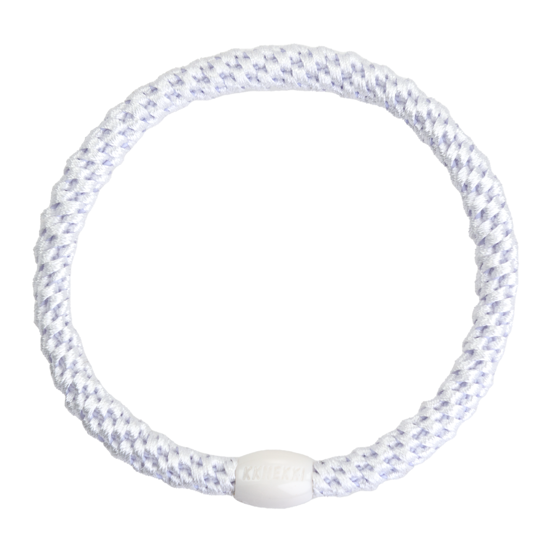 KKNEKKI Slim Hair Tie – White – product photo