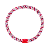 KKNEKKI Slim Mix Lavender Bordeaux Glitter hair elastic, front view, slim woven design