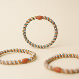 KKNEKKI slim hair tie Terracotta & Teal Mix – several hair ties together