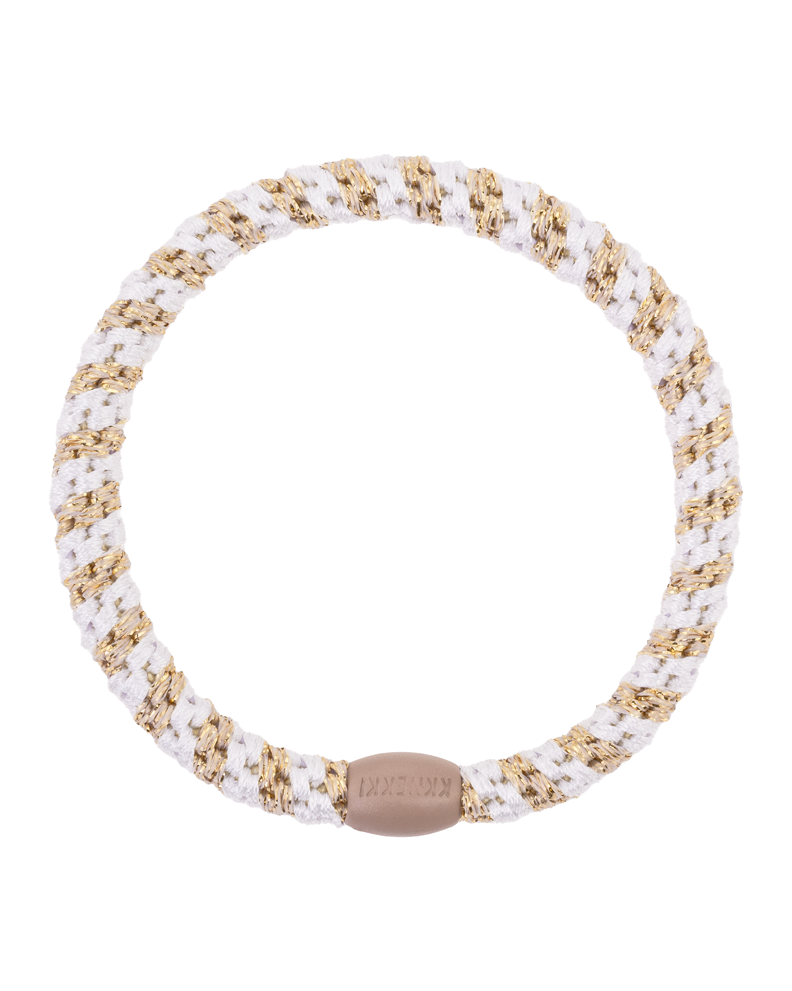 Kknekki Slim – White & Beige Glitter Stripe