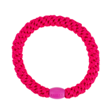 KKNEKKI Strong Pink hair elastic, front view, woven design