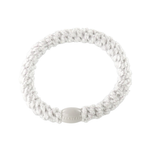 KKNEKKI white hair elastic, front view, soft woven design