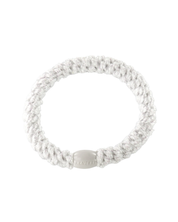 KKNEKKI white hair elastic, front view, soft woven design