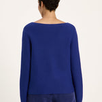 LANIUS violet boat-neck jumper, back view