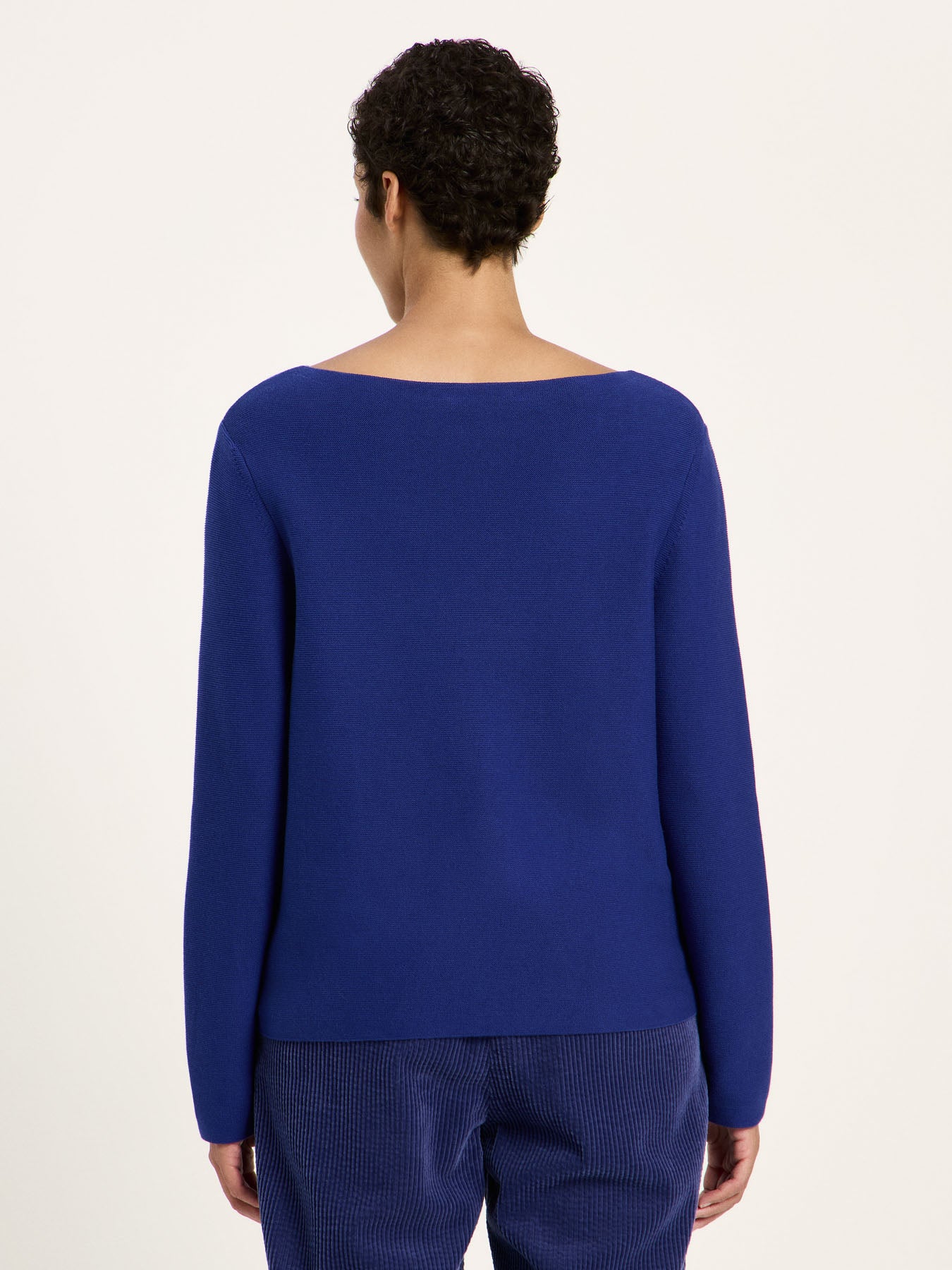 LANIUS violet boat-neck jumper, back view