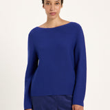 LANIUS violet boat-neck jumper, second front view