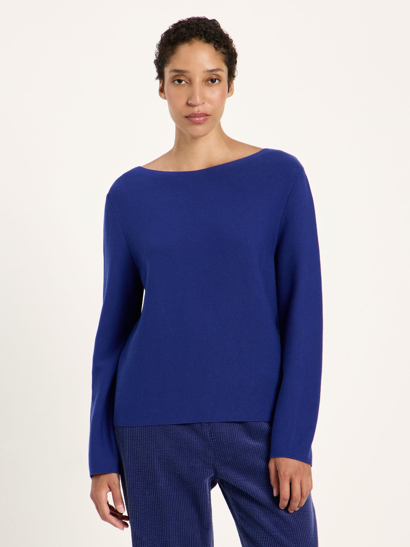 LANIUS violet boat-neck jumper, second front view
