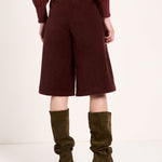 LANIUS chocolate organic cotton corduroy Bermuda shorts, back view